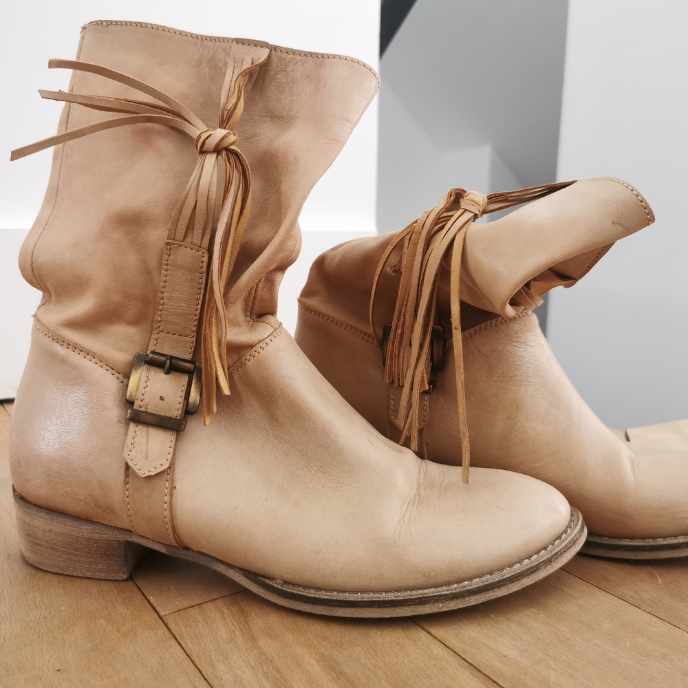 Tan Leather Ankle Boots